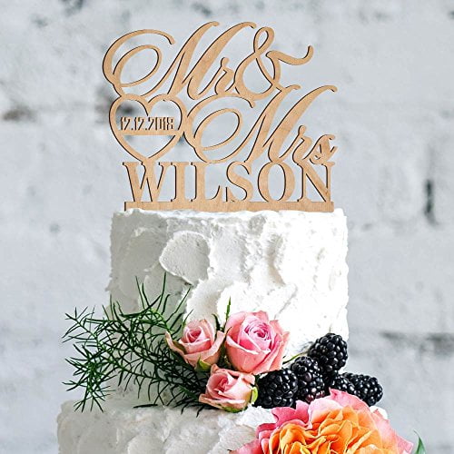 Acrylic Cake Topper Personalized Last Name Custom Wedding Cake Topper